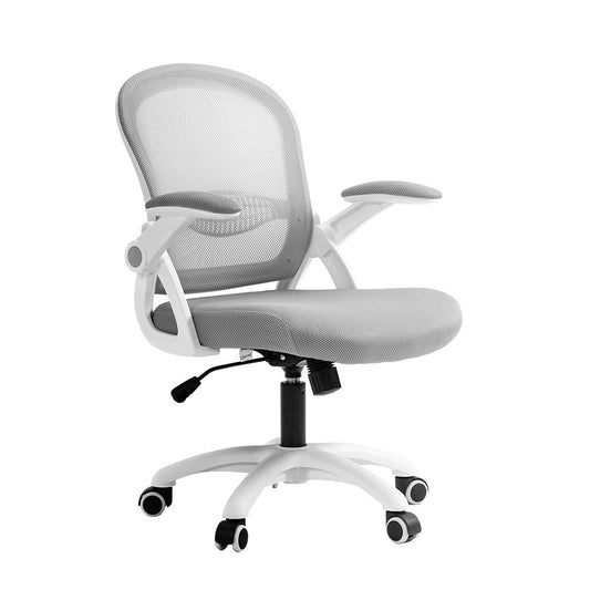 Office Chair Mesh Computer Desk Chairs Mid Back Work Home Study Grey - image1