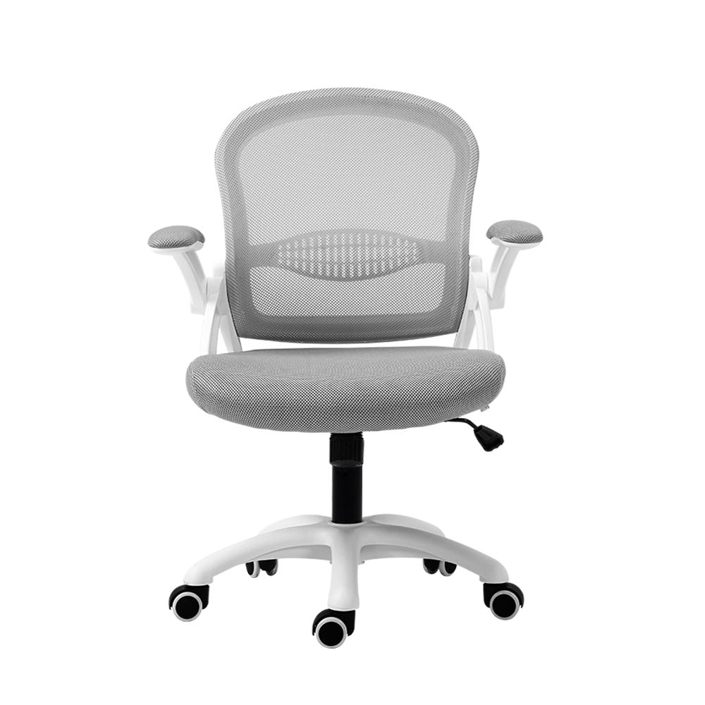 Office Chair Mesh Computer Desk Chairs Mid Back Work Home Study Grey - image3