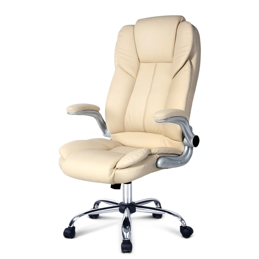 PU Leather Executive Office Desk Chair - Beige - image3