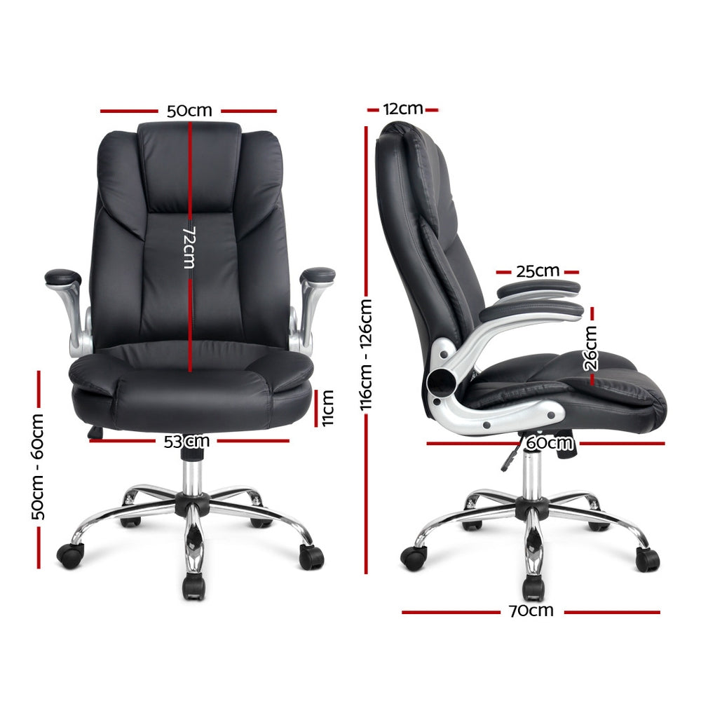 PU Leather Executive Office Desk Chair - Black - image2