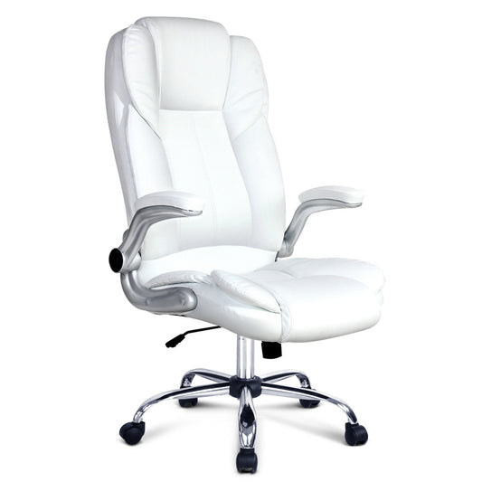 PU Leather Executive Office Desk Chair - White - image1