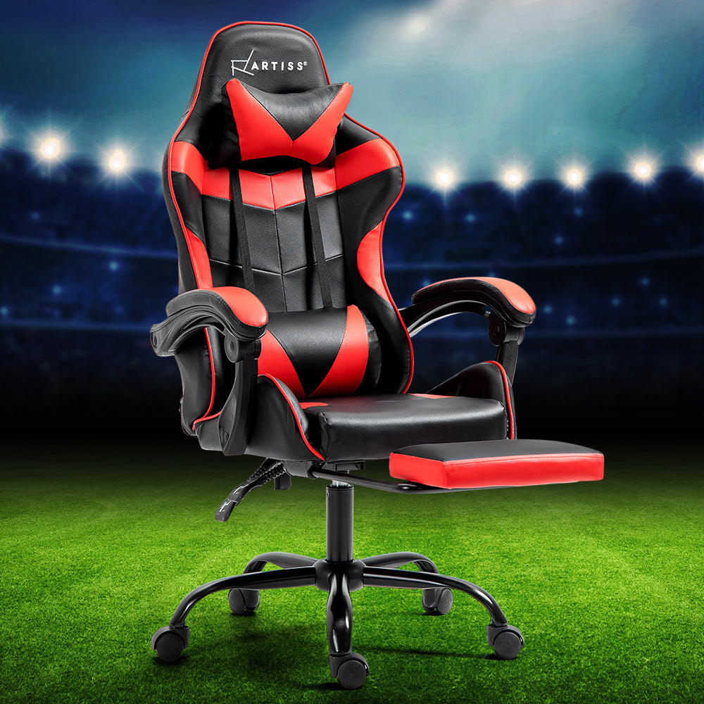 Office Chair Gaming Computer Executive Chairs Racing Seat Recliner Red - image8