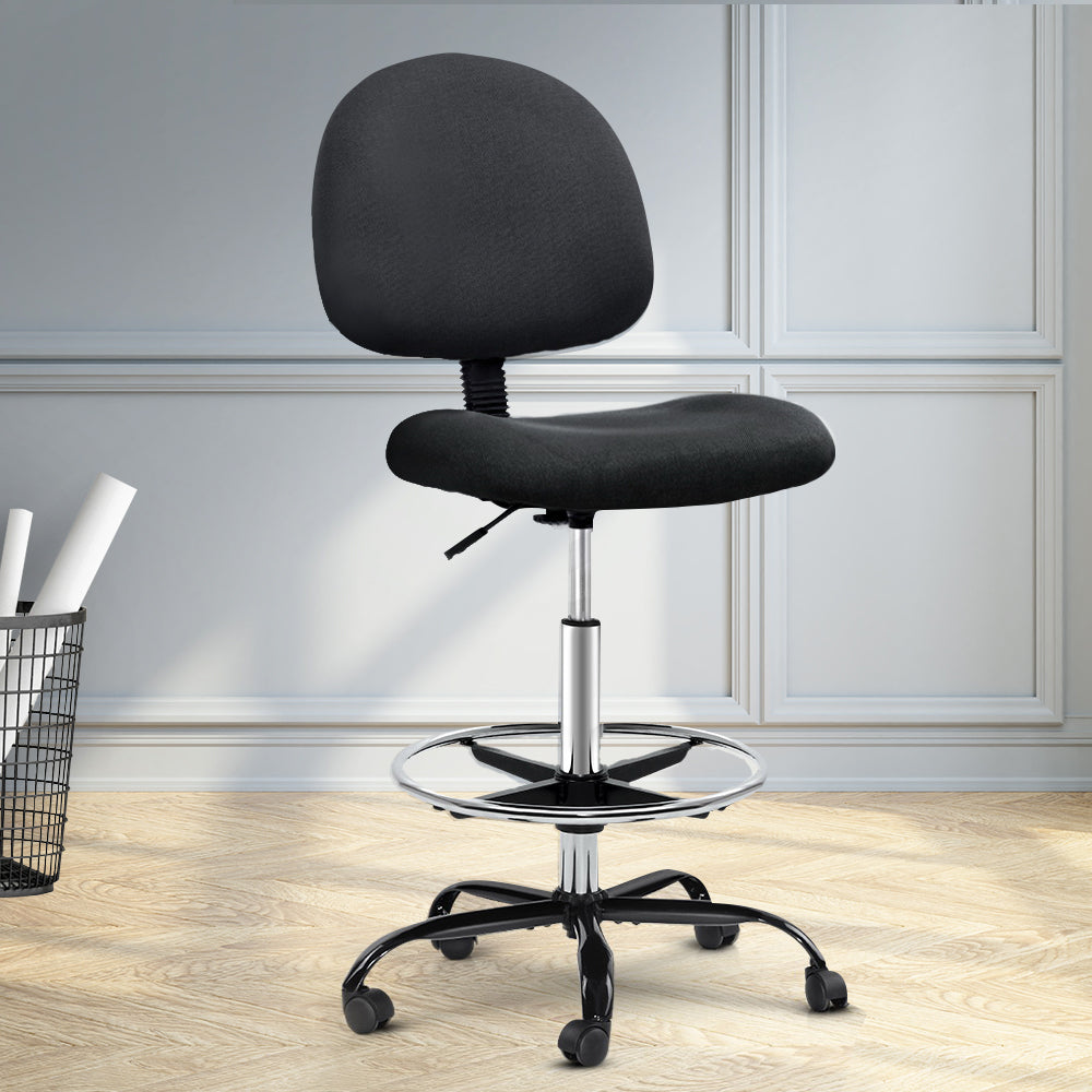 Office Chair Veer Drafting Stool Fabric Chairs Black - image7