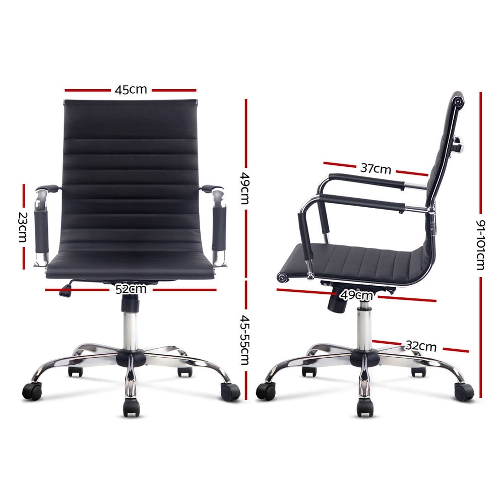 Eamon Gaming Office Chair Computer Desk Chairs Home Work Study Black Mid Back - image2