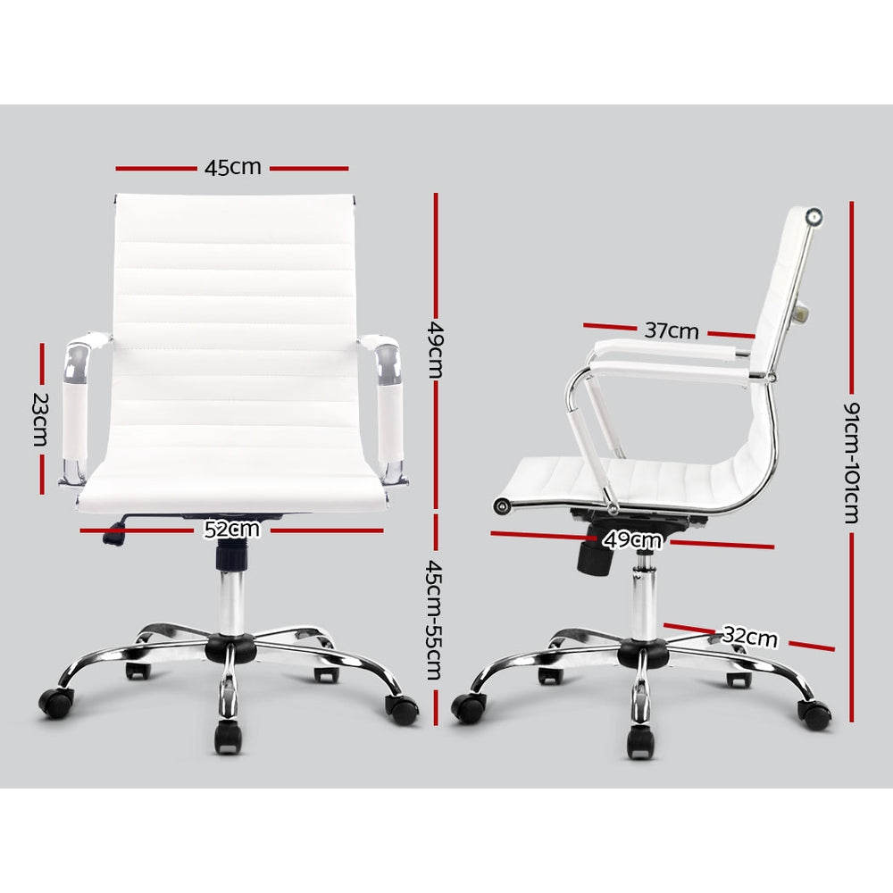 Gaming Office Chair Computer Desk Chairs Home Work Study White Mid Back - image2