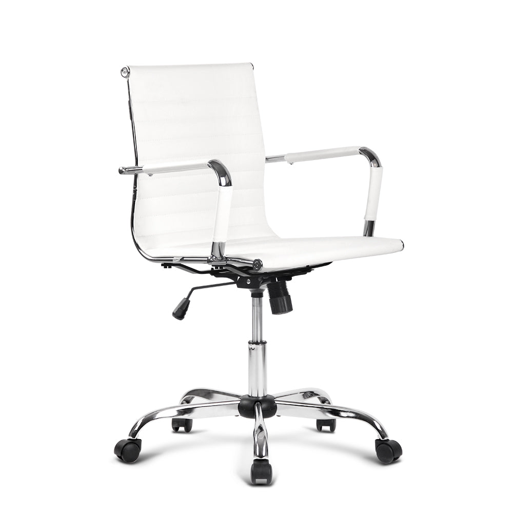 Gaming Office Chair Computer Desk Chairs Home Work Study White Mid Back - image3