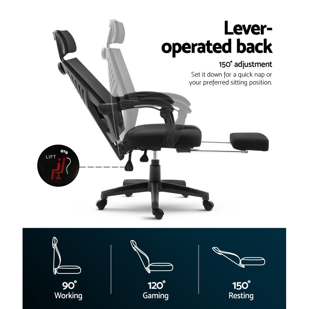Gaming Office Chair Computer Desk Chair Home Work Recliner Black - image5
