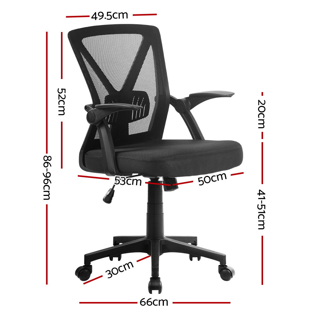 Artiss Gaming Office Chair Mesh Computer Chairs Swivel Executive Mid Back Black - image2