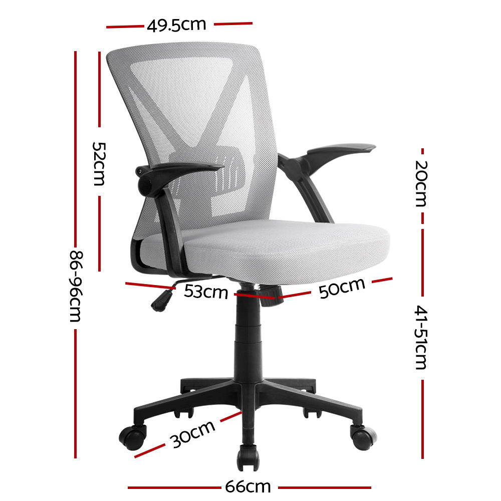 Artiss Office Chair Gaming Executive Computer Chairs Study Mesh Seat Tilt Grey - image2
