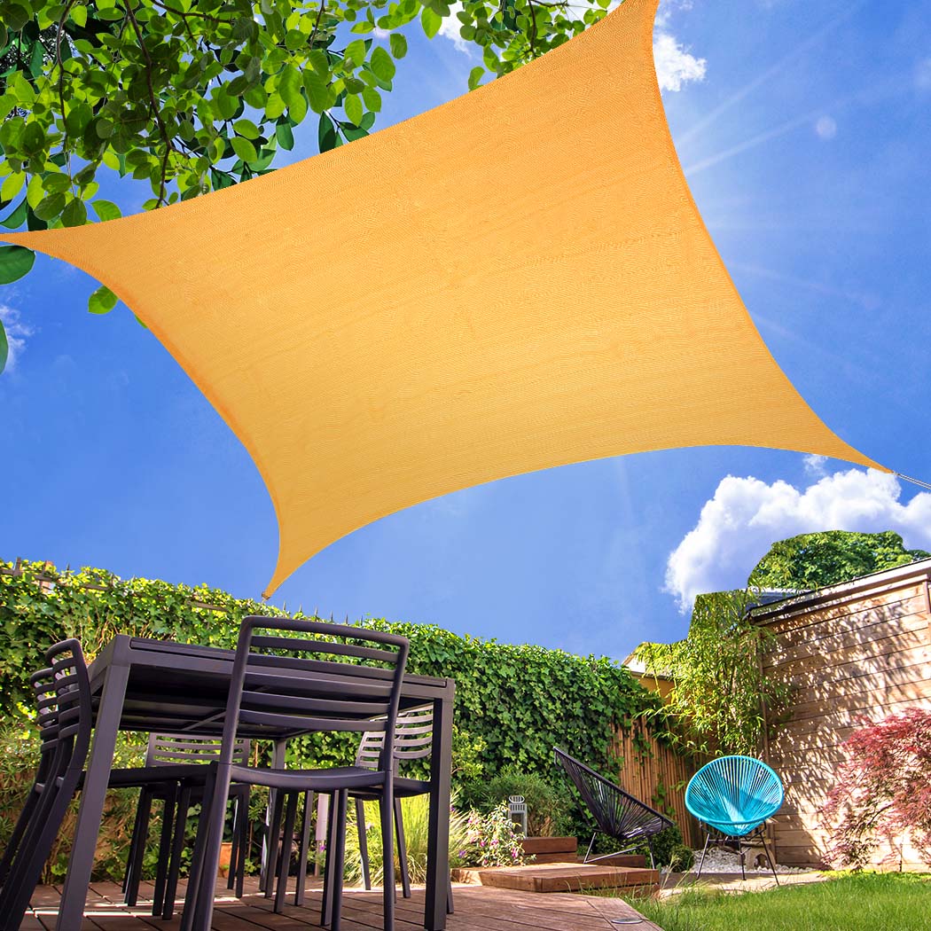 Sun Shade Sail Cloth ShadeCloth Canopy Outdoor Awning Cover Square Beige 3Mx3M - image7