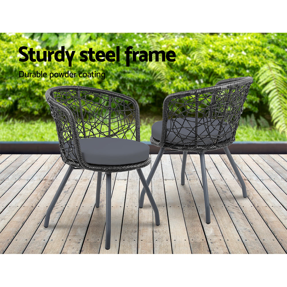 Outdoor Patio Chair and Table - Black - image3