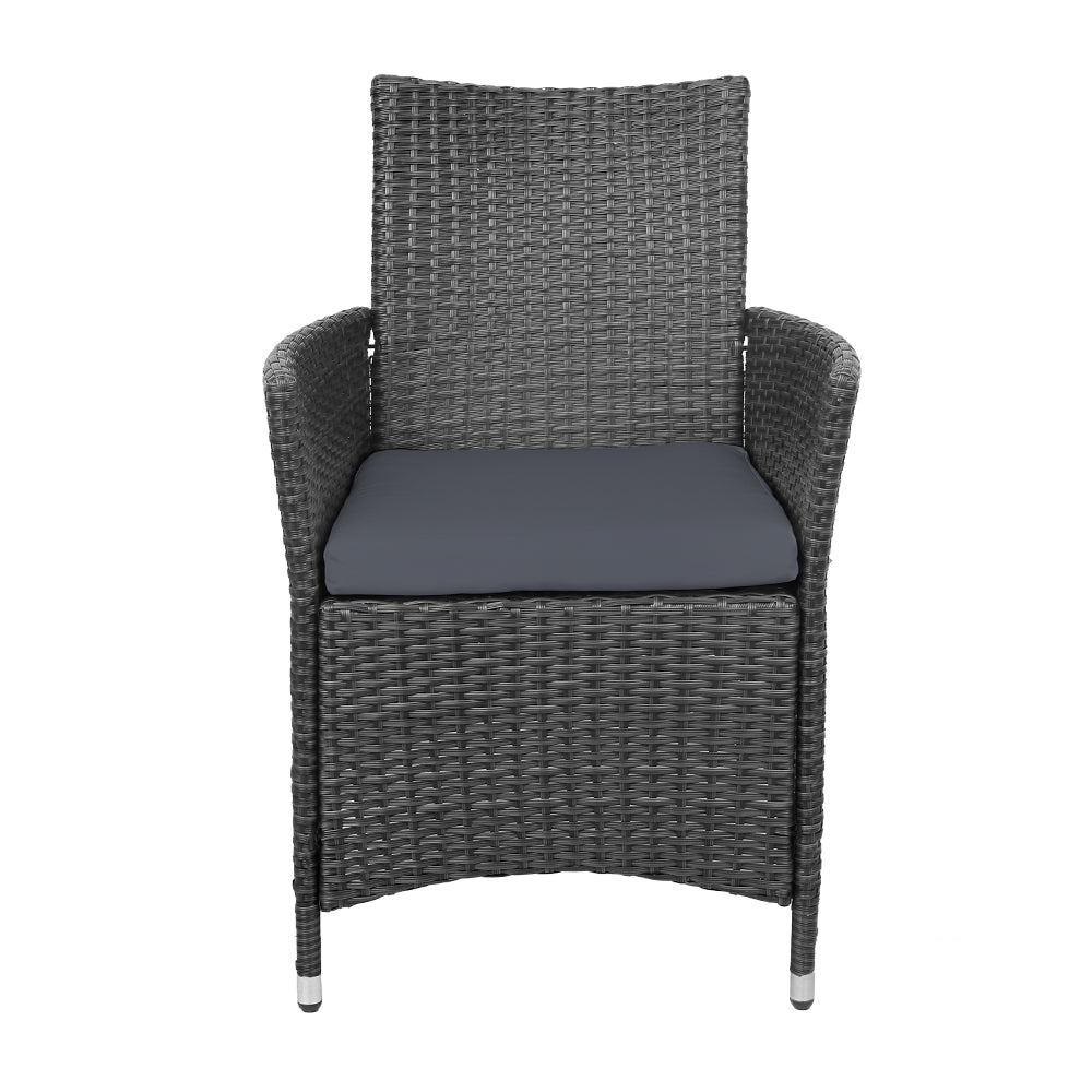Set of 2 Outdoor Bistro Set Chairs Patio Furniture Dining Wicker Garden Cushion Gardeon - image3