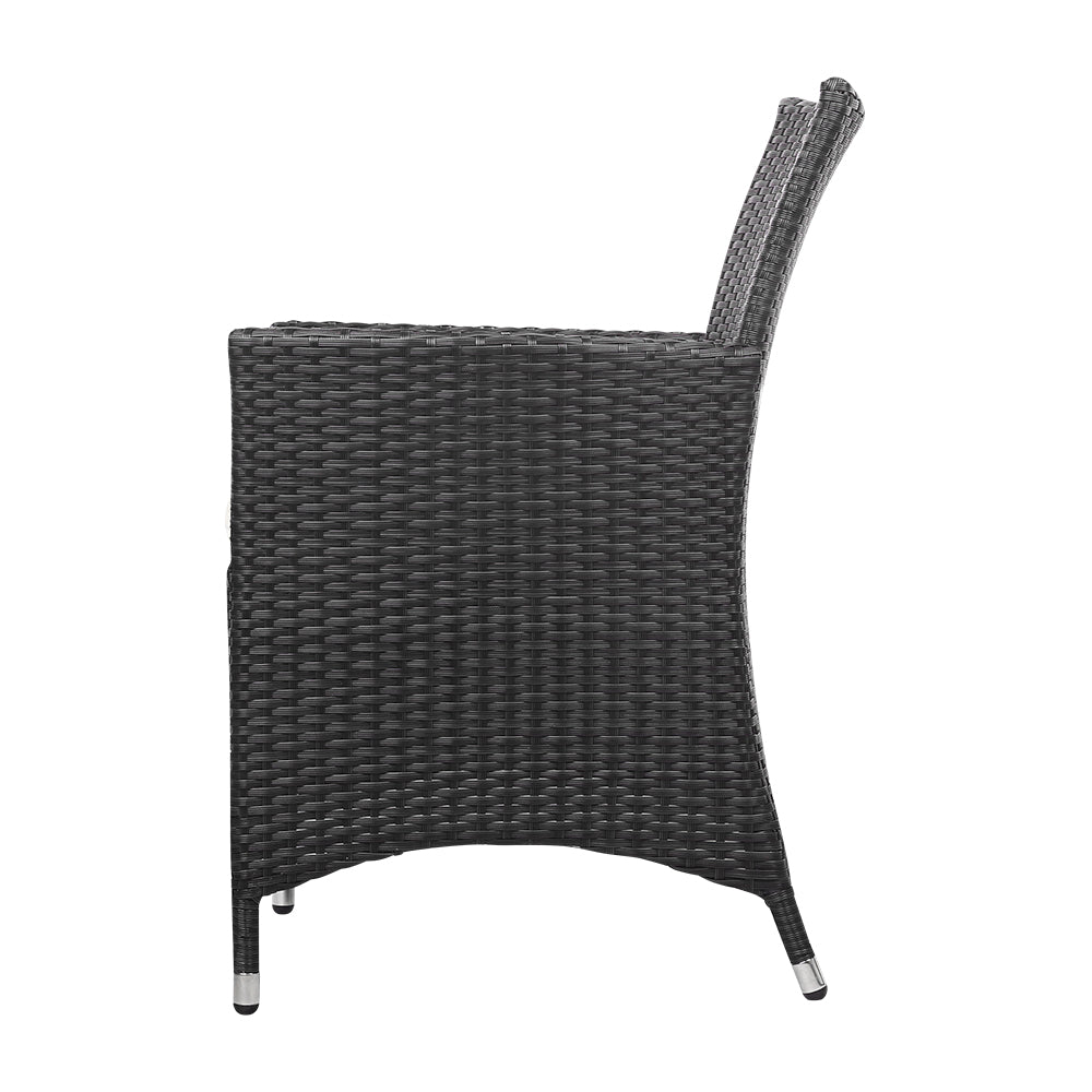 Set of 2 Outdoor Bistro Set Chairs Patio Furniture Dining Wicker Garden Cushion Gardeon - image4