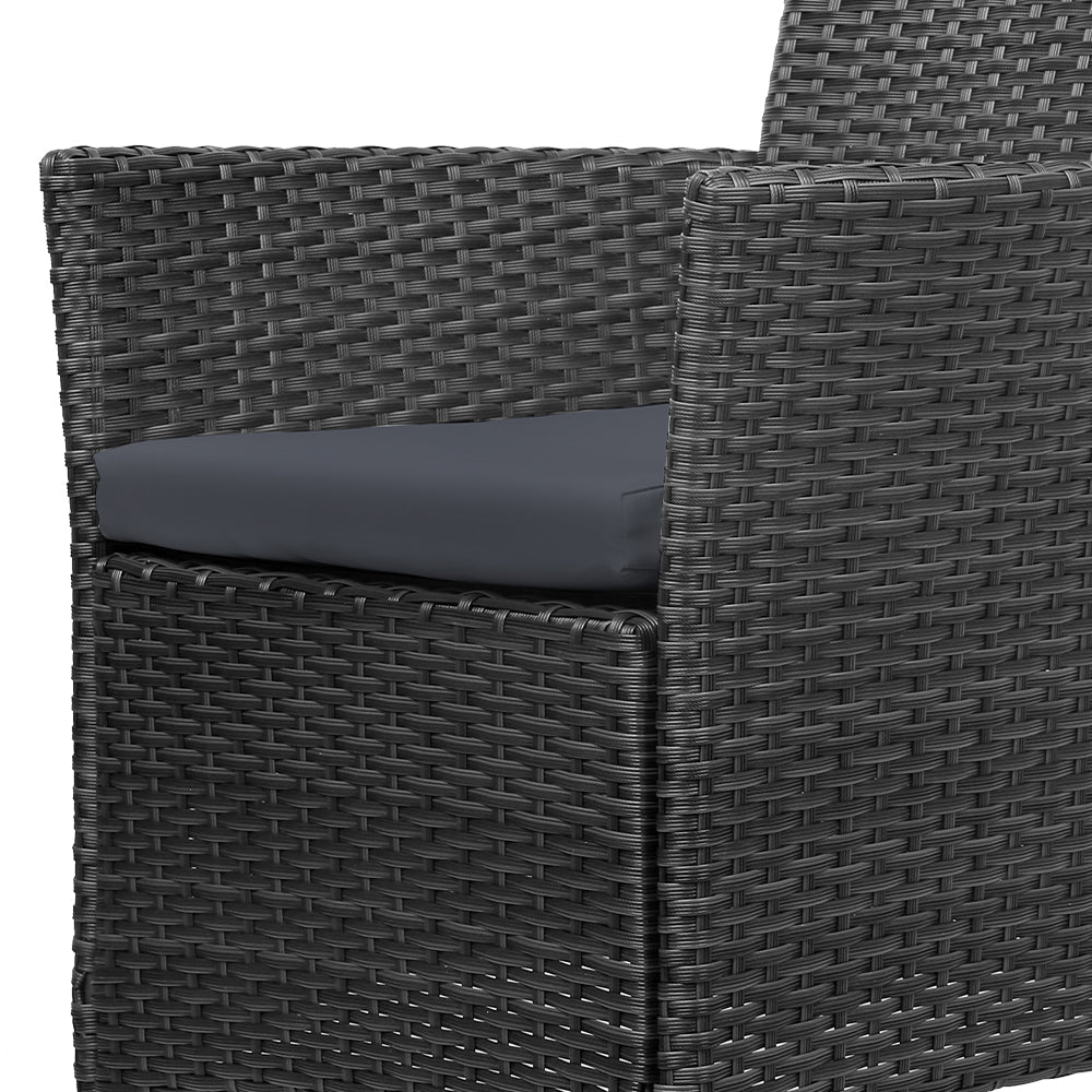 Set of 2 Outdoor Bistro Set Chairs Patio Furniture Dining Wicker Garden Cushion Gardeon - image7