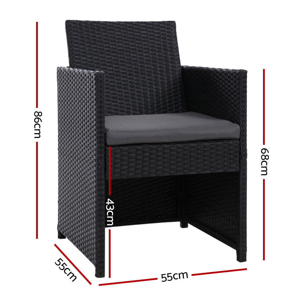 Gardeon Outdoor Chairs Dining Patio Furniture Lounge Setting Wicker Garden - image2