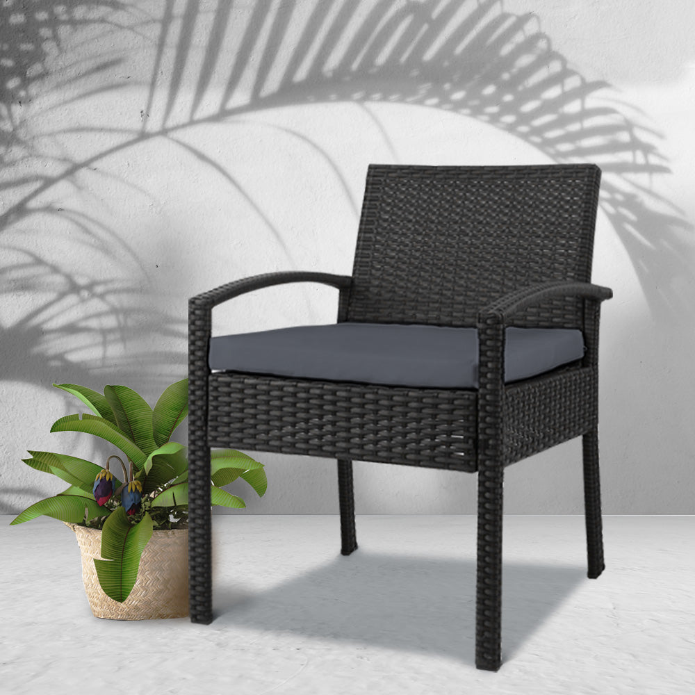 Outdoor Furniture Bistro Wicker Chair Black - image7