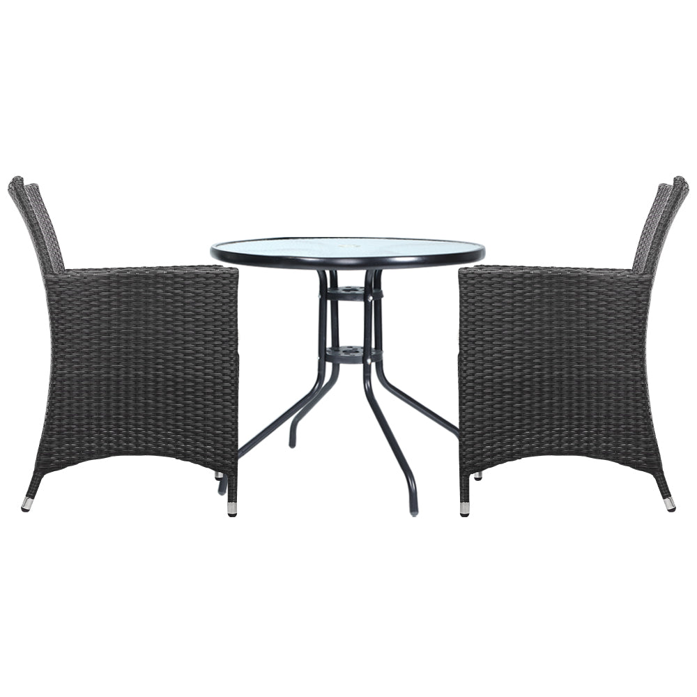 Outdoor Furniture Dining Chair Table Bistro Set Wicker Patio Setting Tea Coffee Cafe Bar Set - image4