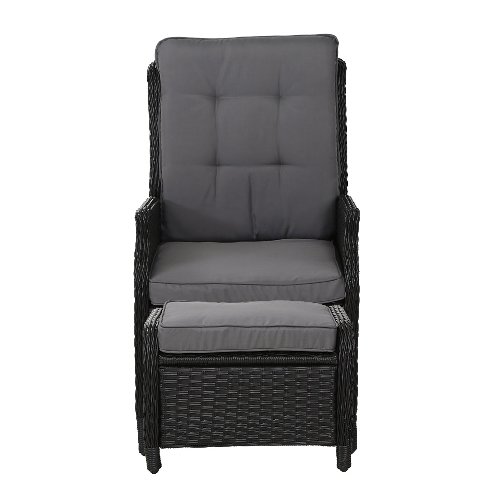 Recliner Chair Sun lounge Setting Outdoor Furniture Patio Wicker Sofa - image3