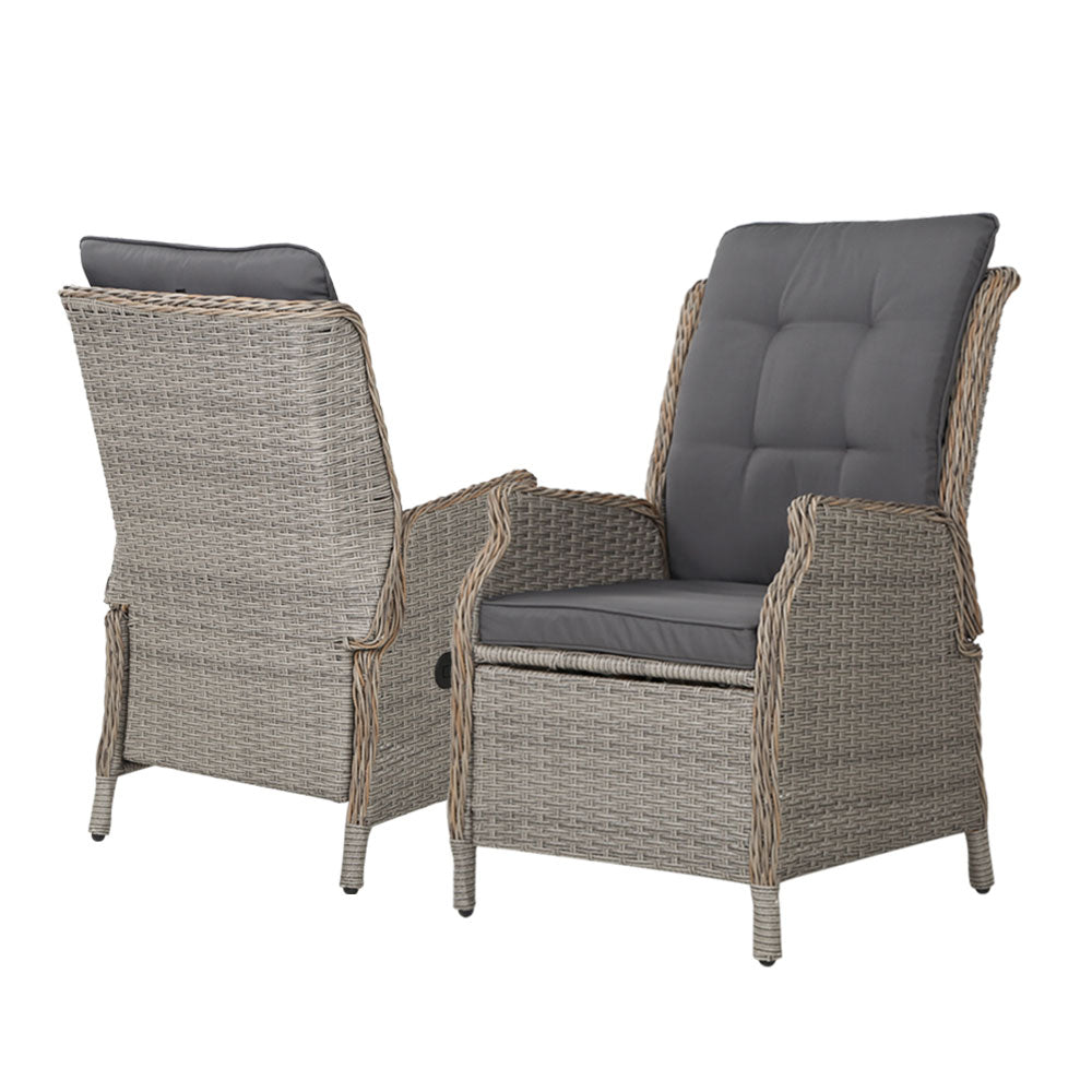 Recliner Chair Sun lounge Outdoor Setting Patio Furniture Wicker Sofa - image3