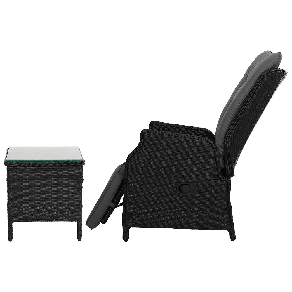 Recliner Chairs Sun lounge Setting Outdoor Furniture Patio Wicker Sofa - image4