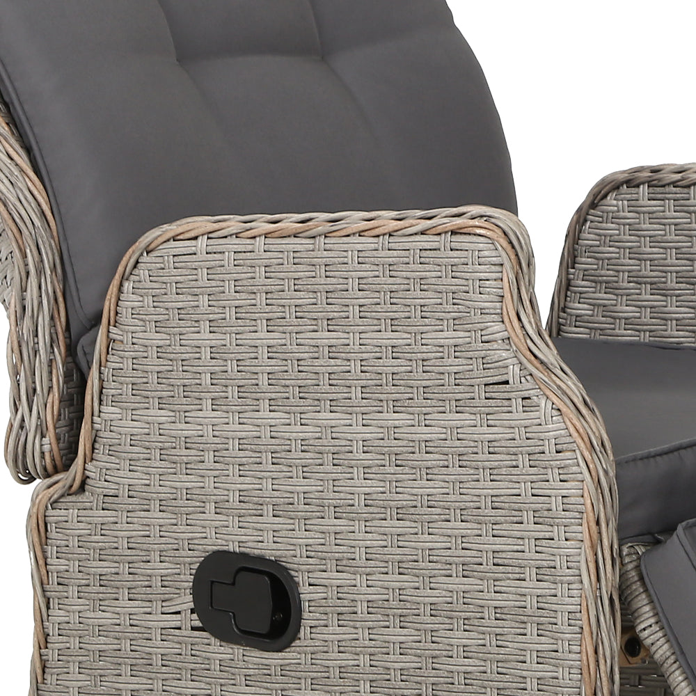 Sun lounge Setting Recliner Chair Outdoor Furniture Patio Wicker Sofa - image5