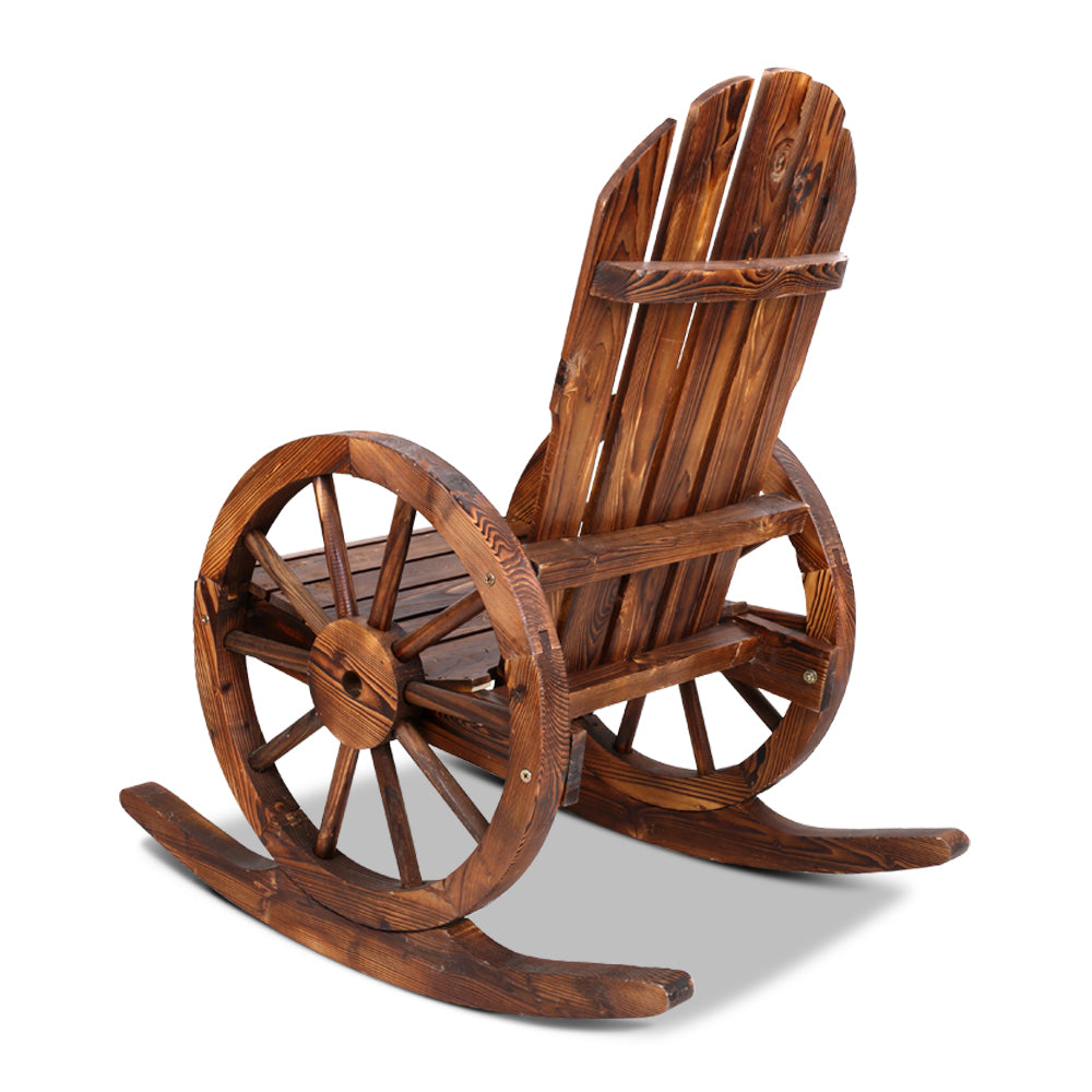 Wagon Wheels Rocking Chair - Brown - image5