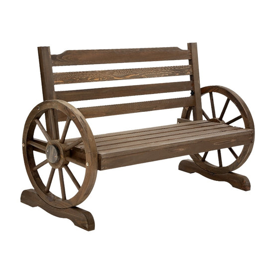 Park Bench Wooden Wagon Chair Outdoor Garden Backyard Lounge Furniture - image1