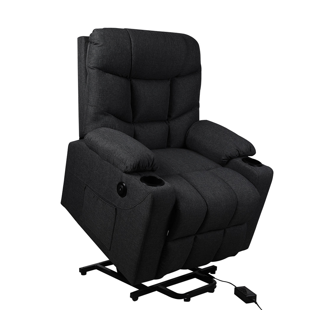 Recliner Chair Electric Lift Chair Armchair Lounge Fabric Sofa USB Charge - image2