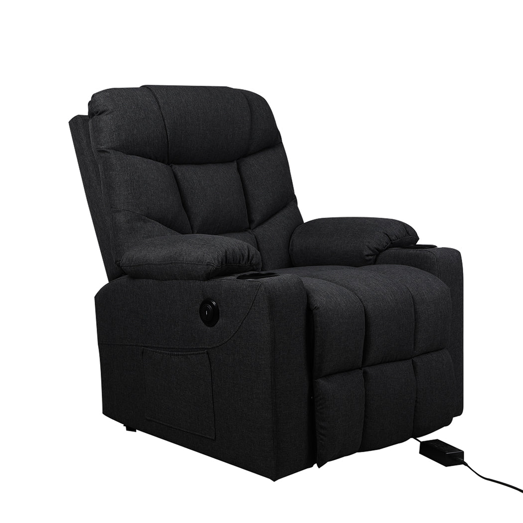 Recliner Chair Electric Lift Chair Armchair Lounge Fabric Sofa USB Charge - image1