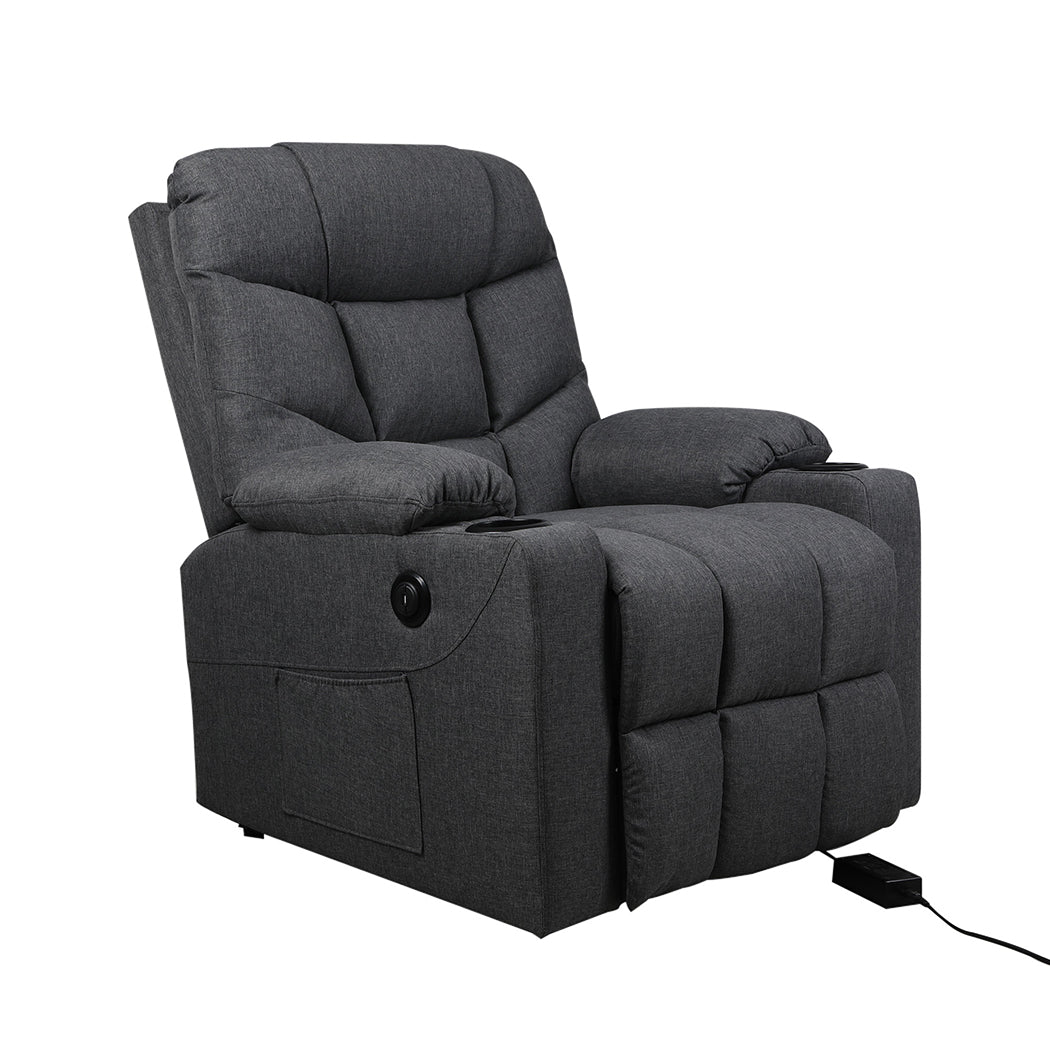 Recliner Chair Electric Lift Chairs Armchair Lounge Fabric Sofa USB Charge - image1