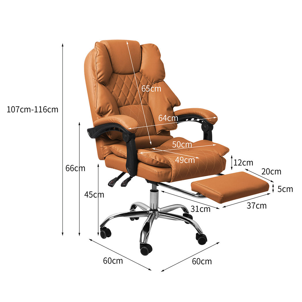 Gaming Chair Office Computer Seat Racing PU Leather Executive Footrest - image3