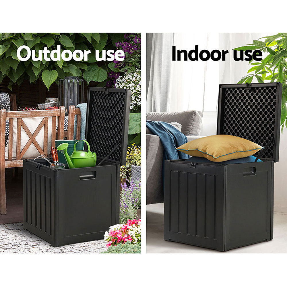 80L Outdoor Storage Box Waterproof Container Indoor Garden Toy Tool Shed - image11