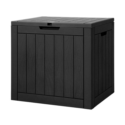 Gardeon Outdoor Storage Box 118L Container Lockable Indoor Garden Toy Tool Shed Black - image1