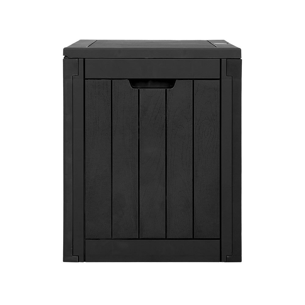 Gardeon Outdoor Storage Box 118L Container Lockable Indoor Garden Toy Tool Shed Black - image4