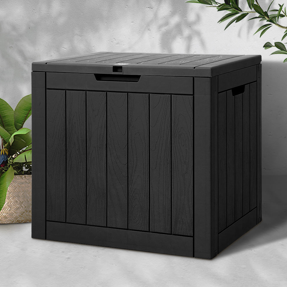 Gardeon Outdoor Storage Box 118L Container Lockable Indoor Garden Toy Tool Shed Black - image8