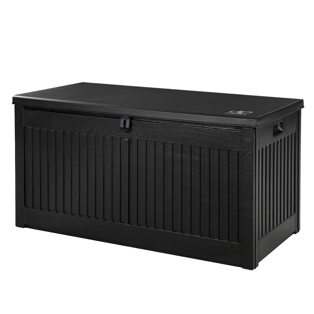 Outdoor Storage Box Container Garden Toy Indoor Tool Chest Sheds 270L Black - image1