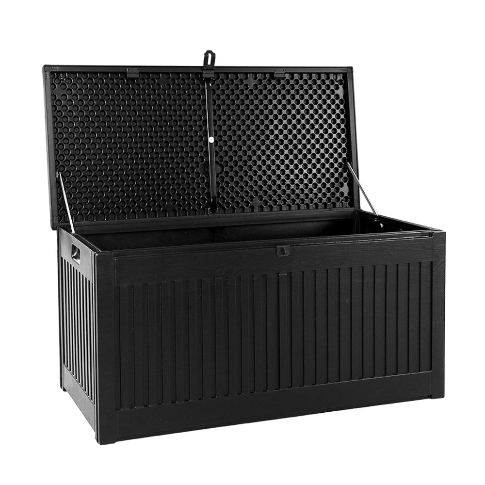 Outdoor Storage Box Container Garden Toy Indoor Tool Chest Sheds 270L Black - image3