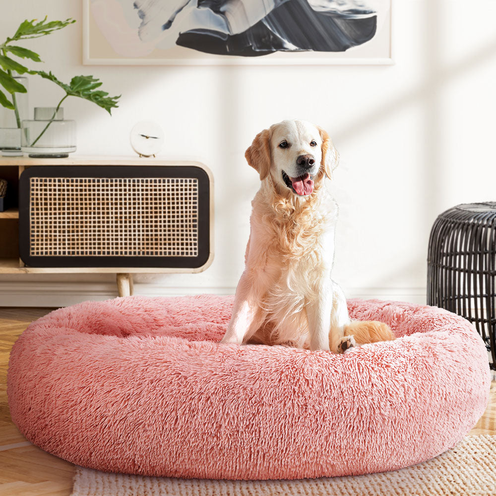 Pet Bed Dog Cat Calming Bed Extra Large 110cm Pink Sleeping Comfy Washable - image8