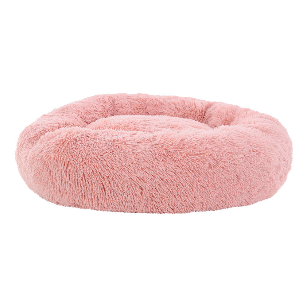 Pet Bed Dog Cat Calming Bed Large 90cm Pink Sleeping Comfy Cave Washable - image1