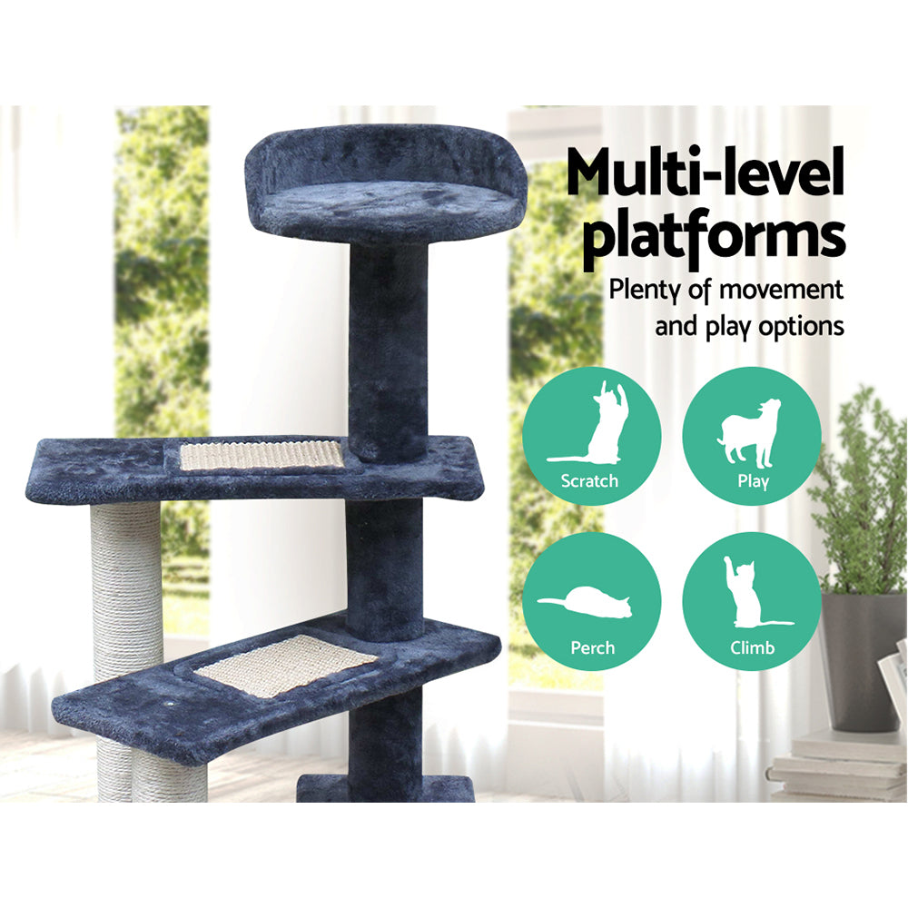 Cat Tree 100cm Trees Scratching Post Scratcher Tower Condo House Furniture Wood Steps - image12