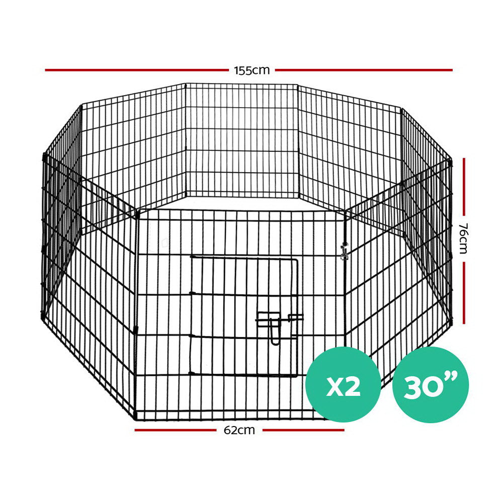 2X30" 8 Panel Pet Dog Playpen Puppy Exercise Cage Enclosure Fence Play Pen - image2