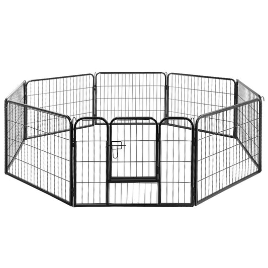 8 Panel Pet Dog Playpen Puppy Exercise Cage Enclosure Fence Play Pen 80x60cm - image1
