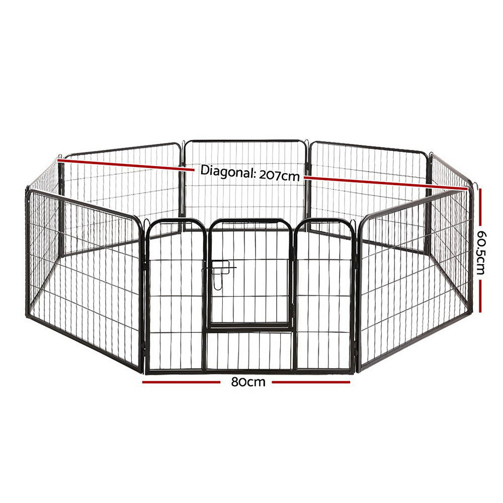 8 Panel Pet Dog Playpen Puppy Exercise Cage Enclosure Fence Play Pen 80x60cm - image2