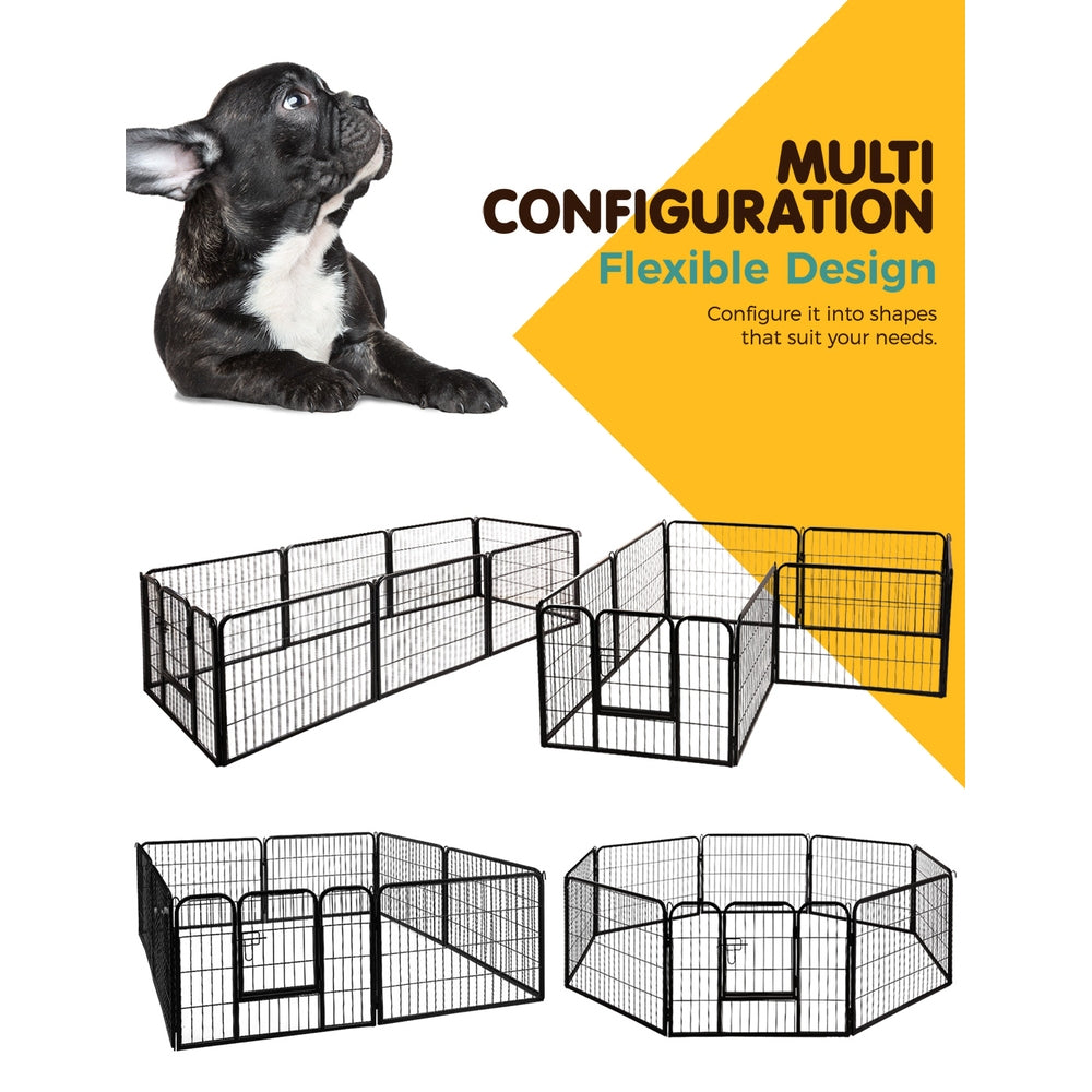 8 Panel Pet Dog Playpen Puppy Exercise Cage Enclosure Fence Play Pen 80x60cm - image3