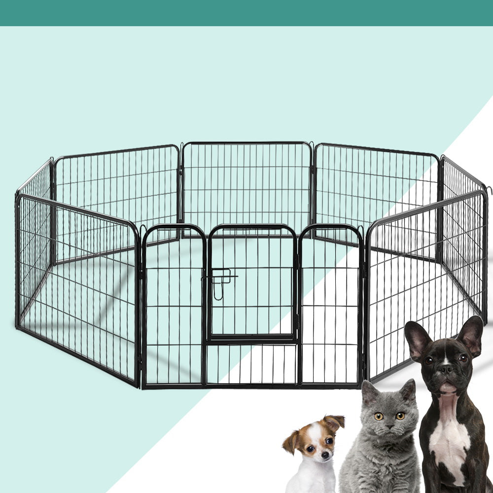 8 Panel Pet Dog Playpen Puppy Exercise Cage Enclosure Fence Play Pen 80x60cm - image7