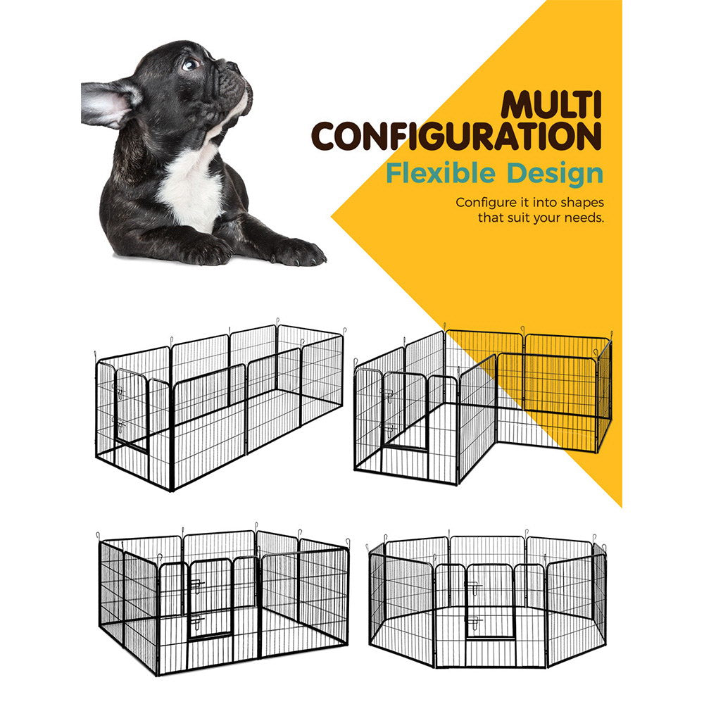 8 Panel Pet Dog Playpen Puppy Exercise Cage Enclosure Fence Play Pen 80x80cm - image3