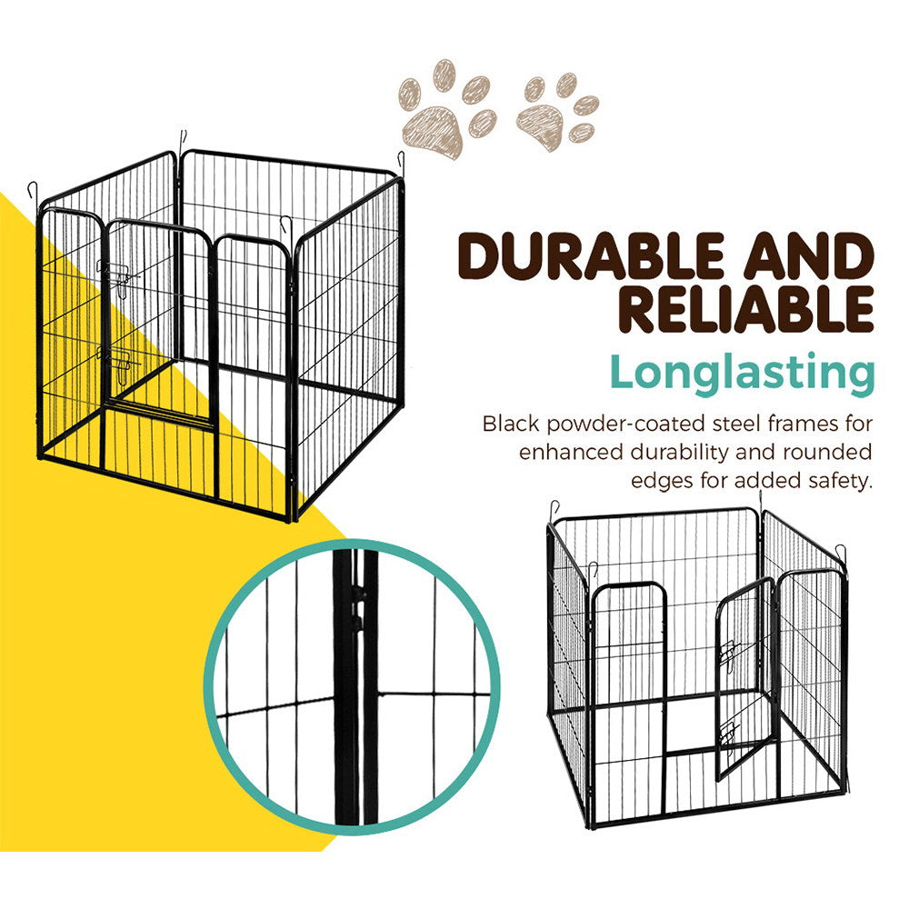 8 Panel Pet Dog Playpen Puppy Exercise Cage Enclosure Fence Play Pen 80x80cm - image5