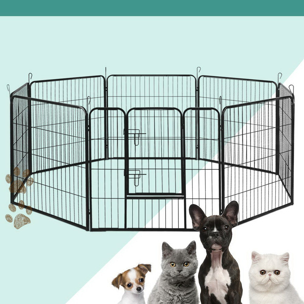 8 Panel Pet Dog Playpen Puppy Exercise Cage Enclosure Fence Play Pen 80x80cm - image7