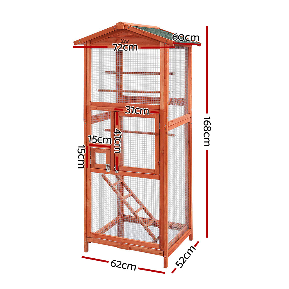 Bird Cage Wooden Pet Cages Aviary Large Carrier Travel Canary Cockatoo Parrot XL - image2