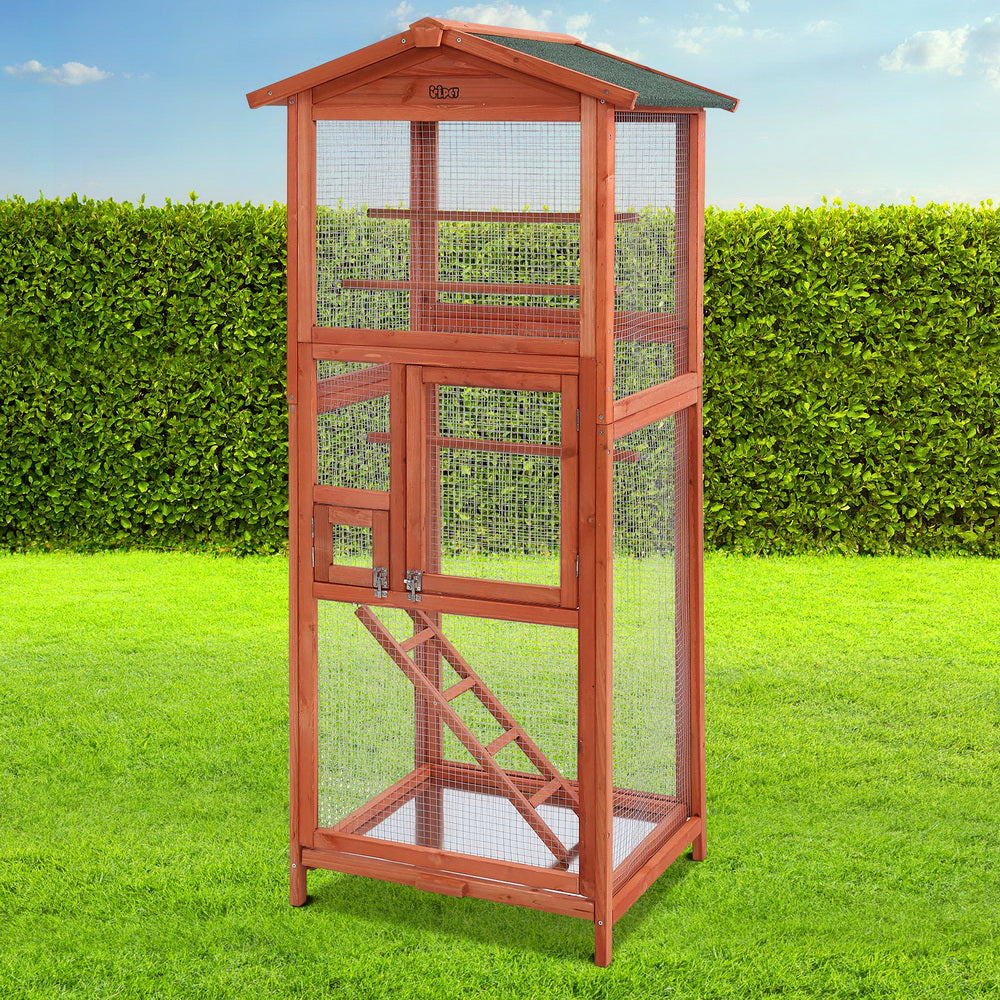 Bird Cage Wooden Pet Cages Aviary Large Carrier Travel Canary Cockatoo Parrot XL - image7